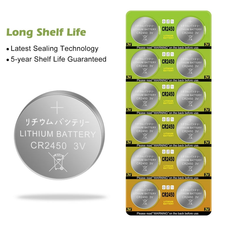 Tenergy CR2450 3V Lithium Button Cells 5 Pack (1 Card) - Tenergy Power