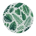 thumbnail image 4 of Wuche Palm Leaf Tropical Plant Vivid Realistic Tree Branch Pattern Natural Botany Outdoor Picnic Camping and Indoor Kitchen Dining Party Round Tablecloth White, 4 of 8