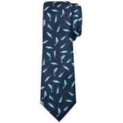 Jacob Alexander Men's Dolphin Pattern Regular Length Neck Tie - Navy Blue