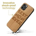 thumbnail image 3 of Case Yard Wooden Case Outside Soft TPU Silicone, Slim Fit Shockproof Wood Protective Phone Cover for Girls Boys Men and Women, Supports Wireless Charging Best Mom Ever Design case for iPhone-11-Pro, 3 of 7