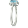 thumbnail image 2 of 10k White Gold Swiss Blue Topaz and Diamond Cushion Halo Engagement Ring (1/10cttw, H-I Color, I1-I2 Clarity), Size 7, 2 of 3