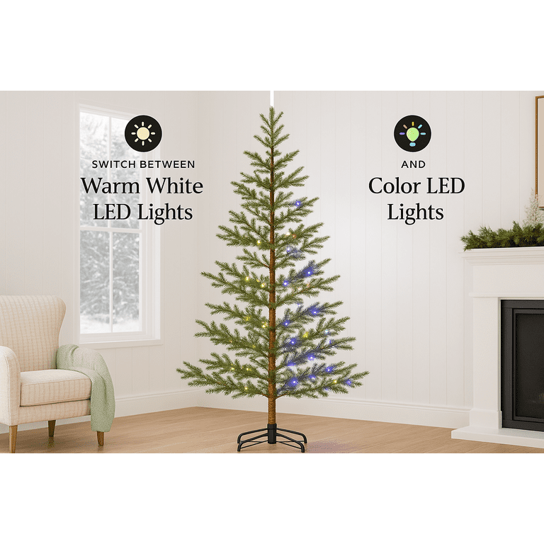 Stephan Roberts 7.5ft Pre-Lit Faux Alpine Balsam Tree, 780 Tips
