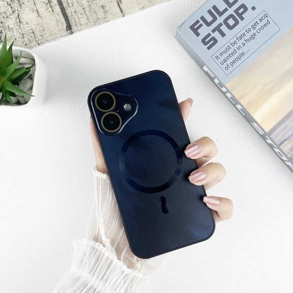 Compatible with iPhone 17 Pro Max [Compatible with MagSafe] Phone Case for Women men, Matte Luxury Soft Metallic Luster Shockproof Protective Slim Cover Cover For iPhone 17 Pro Max,Black