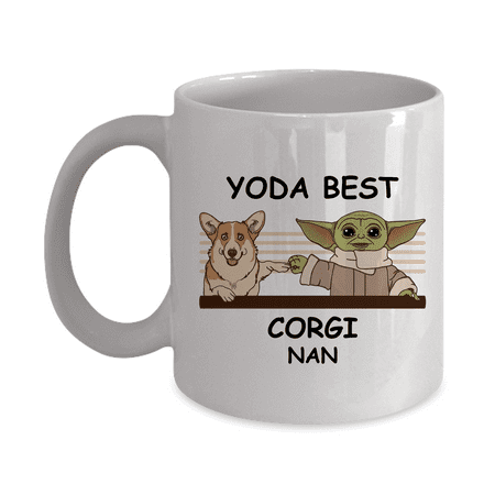 

Yoda Best Corgi Papa - Novelty Gift Mugs for Dog Lovers - Co-Workers Birthday Present Anniversary Valentines Special Occasion Dads Moms Family Christmas - 11oz Funny Coffee Mug