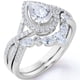 thumbnail image 1 of JeenMata Anillo de Compromiso Bohemio de Moissanita de Corte Pera de 1,75 Quilates Anillo de Compromiso Infinito con Alianza de Boda Art Déco en Oro Blanco de 10 K, 1 of 6