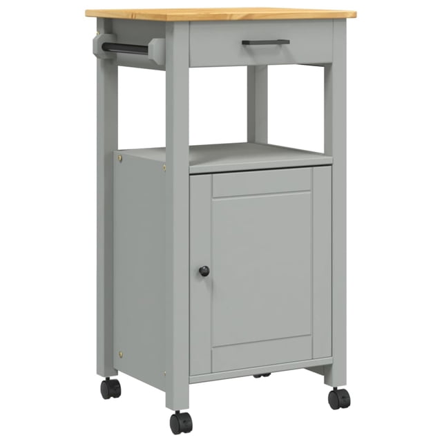 vidaXL Kitchen Trolley Rolling Cart on Wheels Living Room Solid Wood Pine