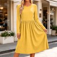 thumbnail image 6 of Livrdious Fall Dresses for Women Long Sleeve A Line Striped Dress Womens Casual Midi Flowy Dresses, 6 of 6