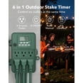 thumbnail image 3 of BN-LINK 7 Day Heavy Duty Outdoor Digital Stake Timer, 6 Outlets, Weatherproof, BNC-U3S, Perfect for Outdoor Lights, Sprinklers, Christmas Lights, 3 of 7