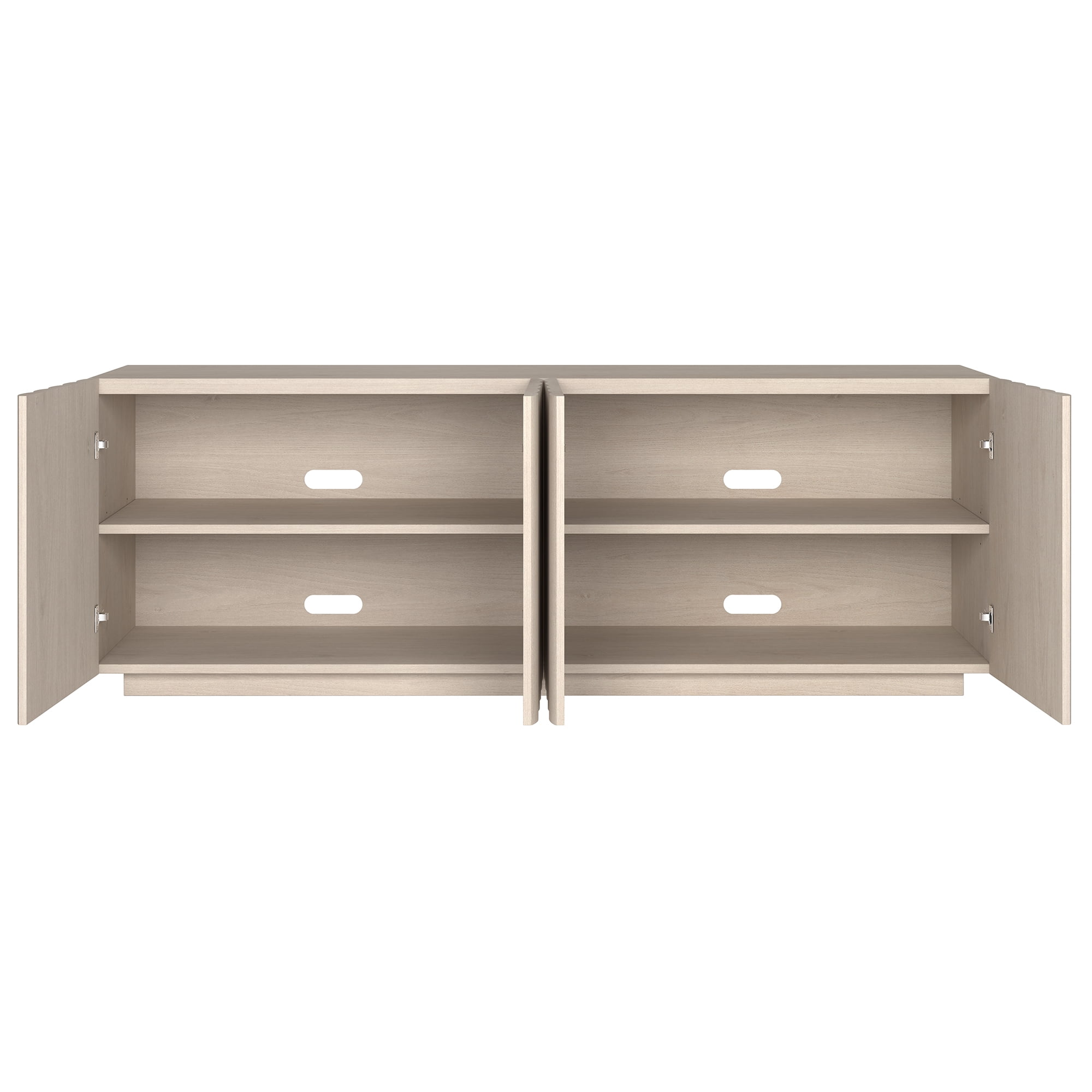 Evelyn&Zoe Molly Rectangular Fluted TV Stand for TV's up to 75" in Alder White