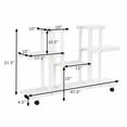 thumbnail image 4 of Topbuy 4-Tier White Rolling Flower Rack Wood Plant Stand 12 Pots Bonsai Display Shelf w/ Lockable Casters, 4 of 9