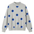 thumbnail image 6 of Womens Polka Dot Sweatshirts Neck Long Sleeve Pullover Tops Oversized Drop Shoulder Loose Fit Soft Cute Graphic Print Y2K Casual Fall Fashion Outfits, 6 of 7