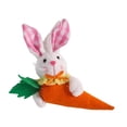 thumbnail image 2 of Adorno colgante de conejo de Pascua: orejas de conejo rosa con zanahoria para jardín y granja. Orejas de conejito rosa, 2 of 9