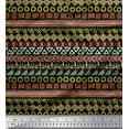 thumbnail image 1 of Soimoi Black Cotton Duck Fabric Aztec Geometric Printed Fabric 1 Yard 42 Inch Wide, 1 of 3