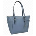 thumbnail image 2 of Michael Kors Womens Charlotte Large Saffiano Leather Top-Zip Tote Bag 35F0SCFT3L-denim, 2 of 10