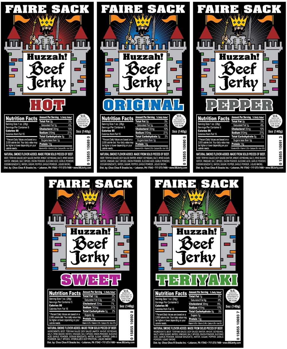 Buffalo Bills Assorted 5oz Faire Sack Huzzah Beef Jerky (5 packs beef jerky)