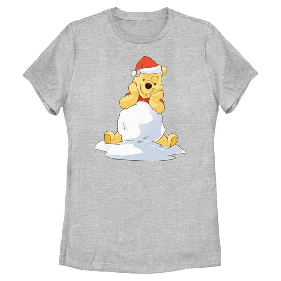 Womens Winnie the Pooh Adorable Christmas Snowball T Shirt