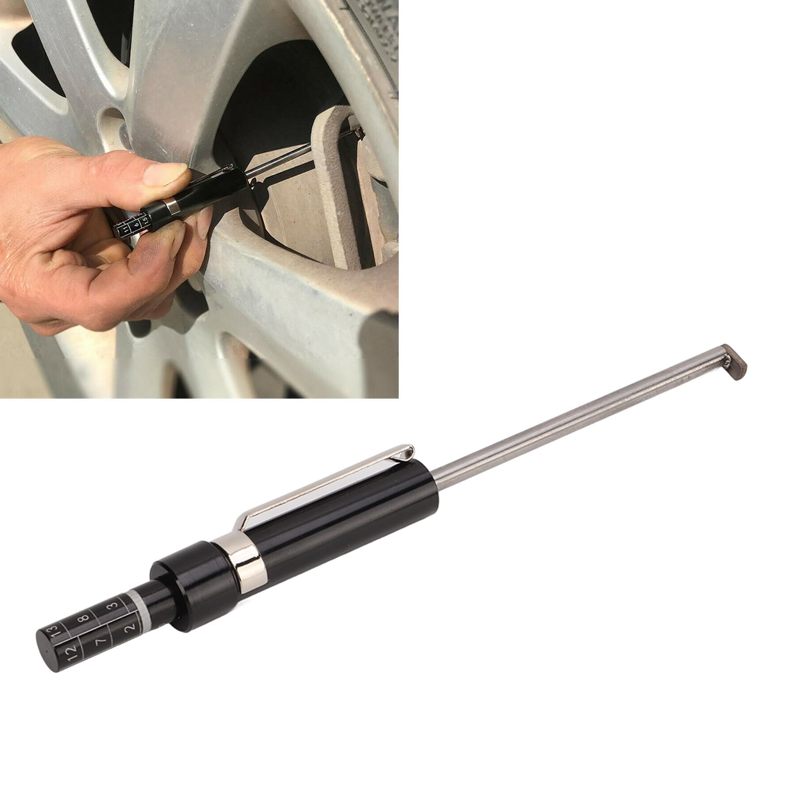 Brake Pad Measure Tool, Universal Car Brake Pad Thickness Gauge Detection Pen Scale Tire Tread