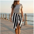 thumbnail image 3 of Oversized Cabana Striped Beach Towel, 60 x 28 Inch Large Quick-Dry Bath Towel, Lightweight Sand-Free Microfiber Towel for Swimming Pool & Travel, Available in 8 Colors, Black, 3 of 9