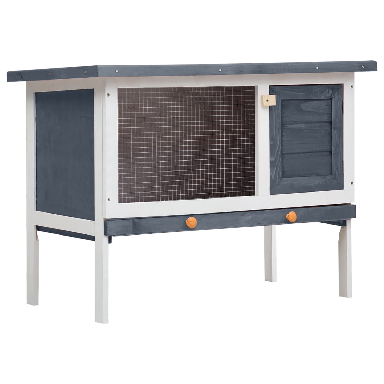 Pefilos 33" Rabbit Hutch for Outdoor, Indoor Wood Bunny Cage, Small Animal Pet House Guinea Pig Hutch, Gray Pefilos 33" Rabbit Hutch for Outdoor, Indoor Wood Bunny Cage, Small Animal Pet House Guinea Pig Hutch, Gray