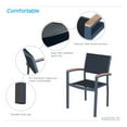 thumbnail image 6 of Heck 9 Pieces Patio Dining Sets With FSC Teak Wood Extendable Outdoor Table with Stackable 8-set ArmChairs, Space Alu Frame, 6 of 20
