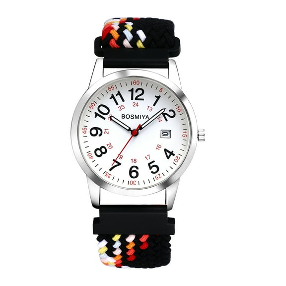 Avaner Braided Elastic Strap Watch: Analog Quartz Adjustable Band Arabic Large Dial Casual Wristwatch for Men Women Easy-to-Read