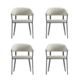 thumbnail image 1 of Belle Oatmeal Textured Leatherette Dining Chair with Metal Legs - Set of 4, 1 of 8