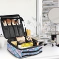 thumbnail image 5 of FORMRS Travel Makeup Bag Large Capacity Train Case Cosmetic Organizer with Adjustable Dividers, Purple Art Pattern, 5 of 8