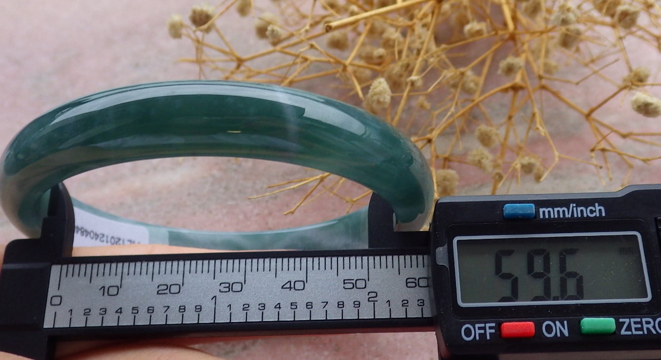 Icy Green Natural A JADE Jadeite Bangle Bracelet 60 mm 684715 TN