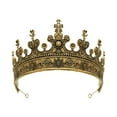 thumbnail image 3 of Corona de rey para hombre, tocado, diadema para fiesta temática, Halloween, teatro Oro oscuro, 3 of 7