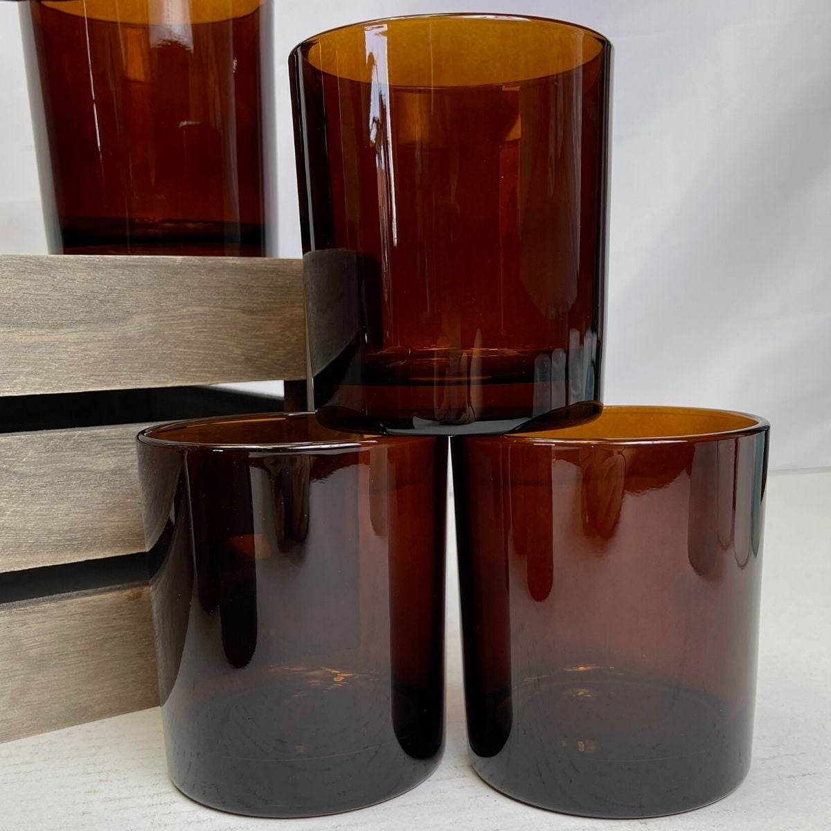 14 oz. Havana Amber Empty Candle making Jar candle vessels for DIY candle-making projects (Box of 12) FREE SHIPPING