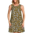 thumbnail image 1 of Fotbe Leopard Vestido de Verano sin Mangas para Mujer – Vestido Midi Línea A, Estilo Camiseta Floral, Vestido Playero Casual y Fluido, 1 of 7