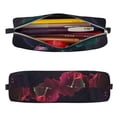 thumbnail image 2 of Cauagu Red And Green Carnation Print Leather Pencil Pen Case - Stationery Bag Portable Stationery Bag Big Capacity Pencil Pouch Cosmetic Organizer Bag for Men & Women, 2 of 7