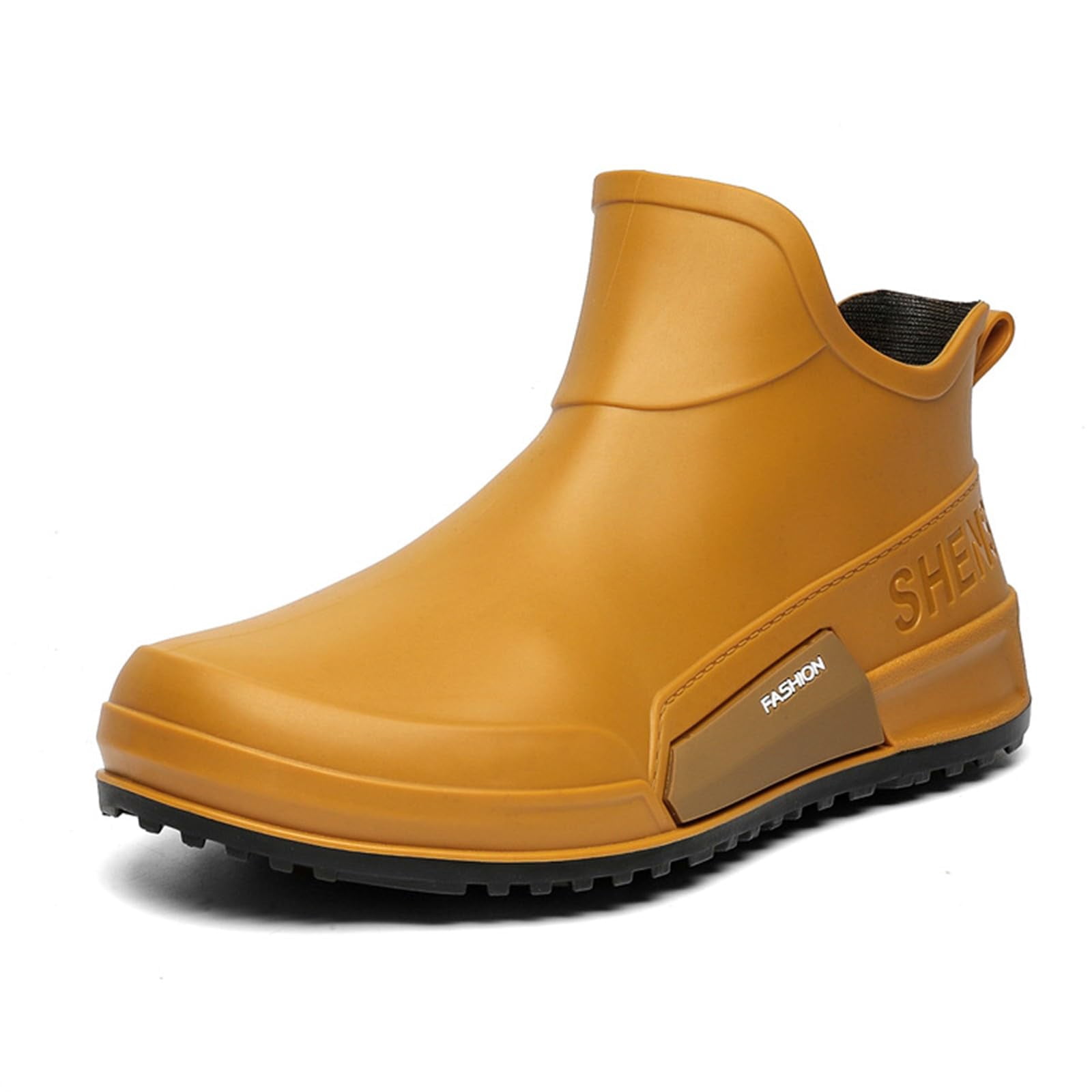 Willtoo Rain Boots for Women Fashion Walking Water Shoes,Water Resistant Ankle Rubber Boots Non-Slip Soles Mid Calf Booties Outdoor Casual Slip On Rubber