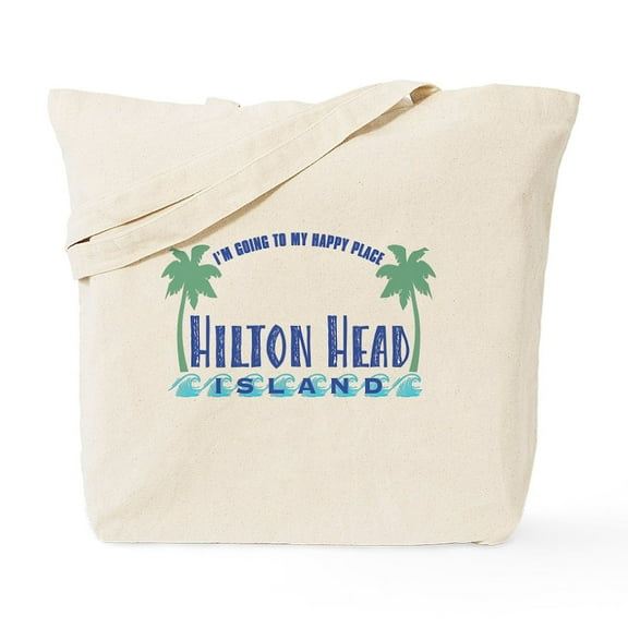 CafePress - Hilton Head Happy Place Tote Or Beach Bag - Unisex Canvas Tote Bag, Beige, 1-Piece
