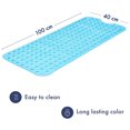 thumbnail image 2 of Alfombrilla de baño, bañera, ducha, antideslizante, con ventosa, antimoho, lavable a máquina, sin látex, ideal para personas mayores y niños (azul, 100 x 40 cm), 2 of 4