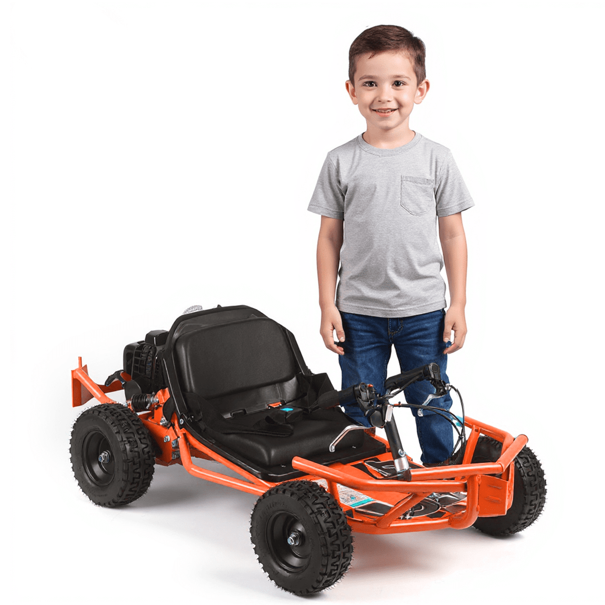 SAY YEAH Go Kart,Safety Steel Frame Go Kart for Kids 8+,20mph Top