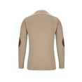 thumbnail image 5 of UVEASISHA Men's Shawl Collar Pullover Sweater Regular Fit Casual Button Mock Neck Knit Sweaters Knitted Soft Long Sleeve Winter Sweatshirt with Elbow Patches Khaki 3XL, 5 of 6