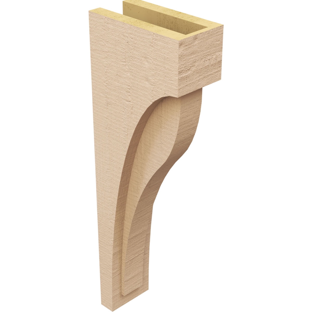 4"W x 8"D x 24"H Thin Helena Rough Cedar Woodgrain TimberThane Corbel, Primed Tan