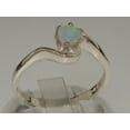 thumbnail image 3 of LBG British Made 14k White Gold Natural Opal Womens Engagement Ring - 33 size options - Size 10.75, 3 of 5