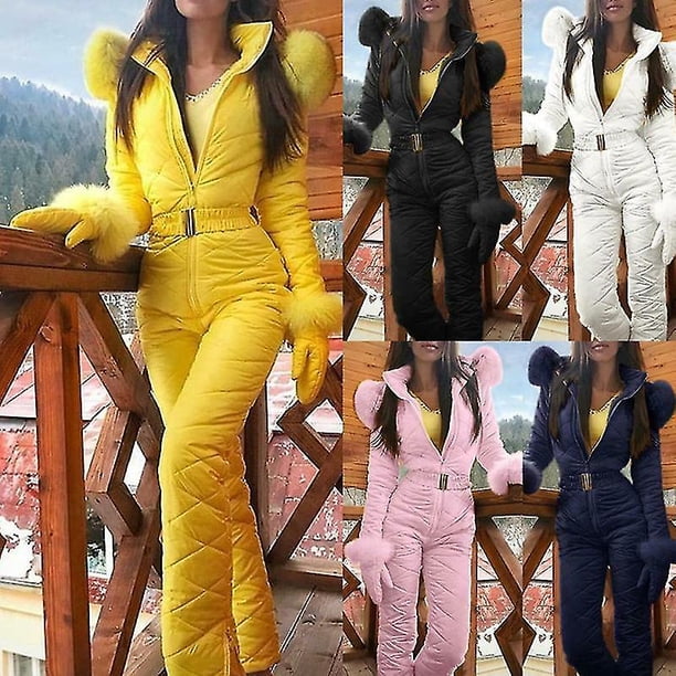 Traje De Esquí Para Mujer 2 Piezas - Chaqueta Y Pantalón De Nieve Con Capucha, Abrigo Para Deportes De Invierno