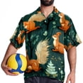 thumbnail image 4 of Squirrel Men's Casual Short Sleeve Button Down Shirts - Printed Summer Beach Tops for Men and Women, 4 of 6