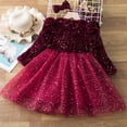 thumbnail image 4 of PEASKJP Robes de Mode pour Bébés Filles Robe d'Été Vêtements pour Tout-Petits Robe de Fête d'Anniversaire pour Enfants, Rouge 140, 4 of 5