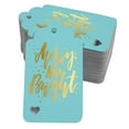thumbnail image 1 of Inkdotpot Merry And Bright Christmas Bottle Tag Real Gold Foil Favor Hang Tags Pack Of 50, 1 of 6