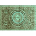 thumbnail image 1 of Ahgly Company Machine Washable Indoor Rectangle Abstract Turquoise Blue Modern Area Rugs, 2' x 4', 1 of 4