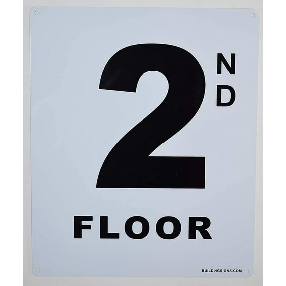 2nd Floor Sign (White, Rust Free Aluminium 10X12)-Grand Canyon Line(ref-2022-4)