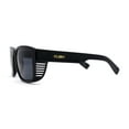 thumbnail image 3 of Kush Vented Side Visor Horn Rim Rectangle Plastic Sunglasses Shiny Black Gold Logo, 3 of 4