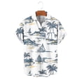 thumbnail image 6 of Gamivast Mens Beach Shirts Sailboat Print Short Sleeve Button Down Tropical Shirts Casual Summer Tees Soft Breathable Holiday Aloha Party Fashion Tops, 6 of 6