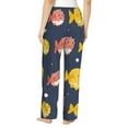 thumbnail image 3 of Disketp Cute Puffer Fish Print Women'S Comfy Pajama Pants Casual Drawstring Palazzo Lounge Wide Leg Pants, 3 of 9