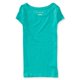 thumbnail image 1 of Aeropostale Solid Core Scoop Camiseta básica para mujer, verde, mediano Aeropostale Camiseta básica, 1 of 2