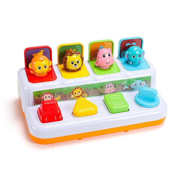 Popup Activity Toy for Babies and Toddlers Color Sorting Animal Push